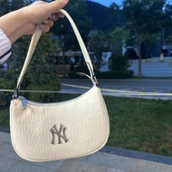 Korea MLB%100 embossed underarm bag  leather steel printed denim embossed hand-held shoulder bag dumpling bag Leisure versatile women's bag