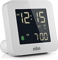 Braun BC09W-DCF Radio Alarm Clock for Central Europe (CET) with Snooze Function, Negative LCD Displa