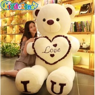 KiddoZone Big I LOVE You Gấu Teddy Đồ chơi sang trọng 80 cm 100 cm Đáng yêu khổng lồ Nhồi bông mềm B