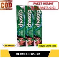 PAKET HEMAT - 3 PCS PASTA GIGI ODOL CLOSEUP CLOSE UP 65 GR EVER FRESH