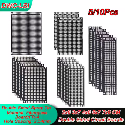 5/10PCS PCB Board Prototype Board Black Double Side Circuit Boards 2x8 3x7 4x6 5x7 7x9cm DIY Electro
