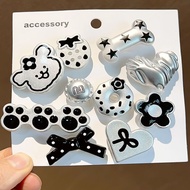 New Crocs Shoe Accessories - Decorative DIY Cartoon Silver Buckles Compatible With Crocs Shoes