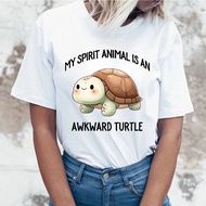 My Spirit Animal Is An Awkward Turtle Printing T Shirt Men/Women Tops Tees Summer Cool Loose Short S