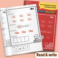 【Authentic】Kids Trace and Color Workbook English Word Tracing Practice Book Early Learning Activity 