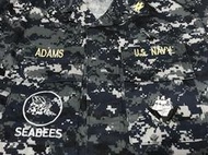 美軍公發 USN NWU TYPE I 海軍數位迷彩服 含名條及軍種條等