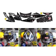 3/4 Openface Venom, Spiderman, Joker helmet sticker