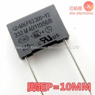 (20Pcs) Safety Capacitor MKP63 Y2 300V Film Capacitor 332 3300PF 332M Pin Pitch 10MM DIP-2 Kapasitor