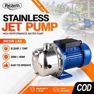 REAIM Jet Pump Stainless Steel Booster Water Pump 0.5HP/1HP Portable Motor Air Waterpump Jet