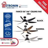 *FREE Installation* *Climate Voucher Eligible* Fanco 56"/66" Ceiling Fan (BK/Madeira/GY) HELI