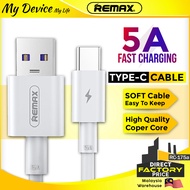 REMAX RC-175a Cable Type C Fast Charging Type C Data Transfer Cable 5A Wayar Fast Charging Cable
