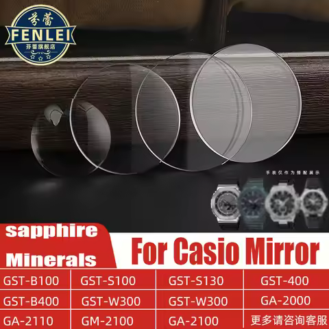 For Casio Watch Mirror GA2100 GST-400 410 GST-B100 S110 S130 GA100 GA130 Mineral Lens GST-B200 400 W