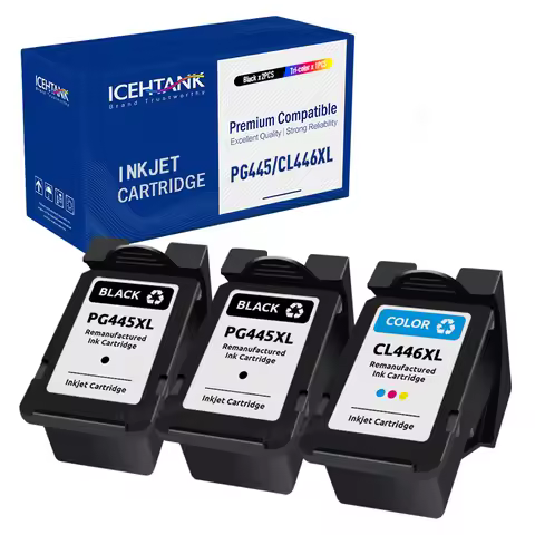 Icehtank For Canon PIXMA MX494 MG2440 MG2540 MG2540S Printer Cartridge PG-445 CL-446 445XL 446XL Bla