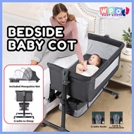 Premium 3 in 1 Folding Portable Multifunctional Baby Bed Bedside Baby Cot Baby Crib with Mosquito ne