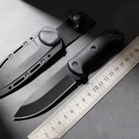 BK2 Camping Outdoor Straight Knife Jungle Camping Kitchen Fruit Knife ABS Handle Knife High Hardness