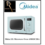 Midea AM820C2RA Light Retro Green Quick Defrost Microwave Oven, 21L