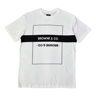BROWNE & CO. เสื้อยืด คอตตอน สีขาว พิมพ์ลาย รุ่น BKC011-1-WH