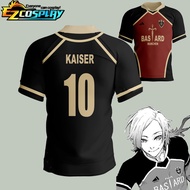 Jersey Anime Cosplay Blue Lock Kaiser Bastard Munchen Isagi Yoichi Men Jersey Sportswear T-shirt Sho