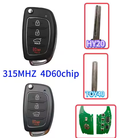 Da Shi for Hyundai Santa Fe 2013 2014 2015 2016 2017 Remote Key TOY40/HY20/Blade 315MHZ 4D60 chip TQ