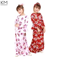 KM Kids Jameelah Floral Peplum Girls Traditional Baju Kurung Budak Perempuan Set KM Raya 2020 Setwea