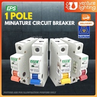 [SIRIM] EPS 1 POLE MCB 1 Pole Miniature Circuit Breaker MCB DIN Rail Mount Circuit Breaker Kotak Sui