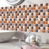 Rays of Sunshine 6PCS 3D Mosaic Waterproof Bathroom Kitchen Decoration PVC Tiles Decal Sticker