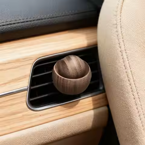 Car & Home Essential Oil Diffuser - Made Of Wood Mini Cute Natural Fragrance Diffuser Suitable For B