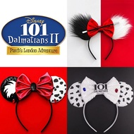 Disney 101 Dalmatians Ear Headband for Adult Cruella de Vil Hairbands Women Spots Bow Hair Accessori
