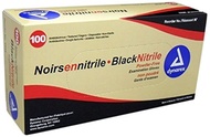 Dynarex Black Nitrile Exam Gloves, Powder Free, Medium, Box/100
