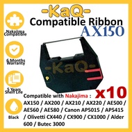 10 Units Compatible Nakajima AX150 AX 150 AX200 AX210 AX220 Black Typewriter Ribbon For AX150 AX200 