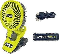 RYOBI - USB Lithium Clamp Fan Kit with 2.0 Ah USB Lithium Battery and Charging Cable- FVF51K