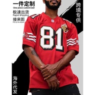 Taiwan Shipping-v-Neck 3D Printing Comfortable Loose Large Size Number T-Shirt Jersey Cross-Border B