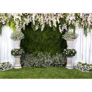 7x5ft flower Backdrop Green Tree Blossom Flowers Field Natural Scenery Background for Photo Shoot we