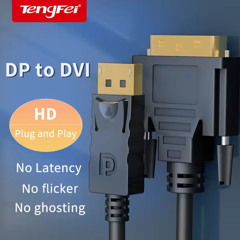 1080P DisplayPort DP to DVI 24+1 Cable Adapter DP to DVI Conversion Cable For Dell Asus Monitor Proj