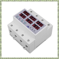 Din Rail 3 Phase Voltage Relay 3P+N Voltmeter Ammeter over and Under Voltage Monitor Relays Protecto