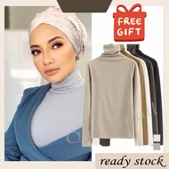 Baju Inner Muslimah Murah Turtle Neck Style Inner baju Women White inner High Neck Long Sleeved Slim