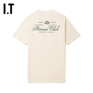 Sporty&Rich Women's Front and Back Letter Printing Short Sleeves T-shirt Korean Minimalist Style