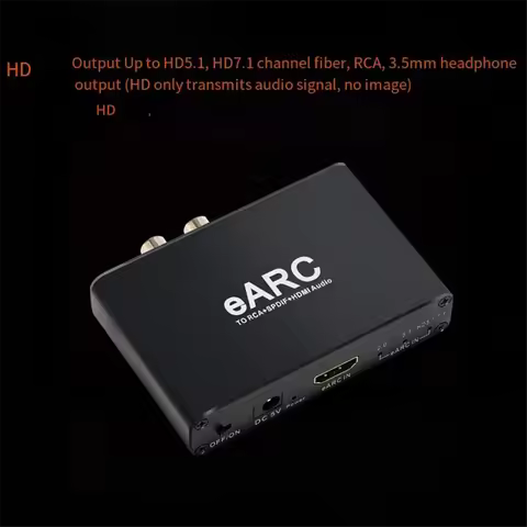 HDMI-Compatible EARC ARC Audio Extractor 192Khz Converter EARC to RCA Audio Extractor Adapter for DT
