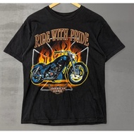 2026 New Style Retro Bicycle Y2K West Coast Chopper Flame Summer Printed Top 100% Cotton