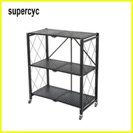 ❥ ♆ § Kitchen Rack 3/4/5 Layer Foldable Steel Organizer Shelf Racks With Wheels Multi-Purpose