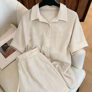 Vera Lane Women's 2-Piece Set, Solid Color Top With Waist Cinched Shorts, Suitable For Casual Daily,