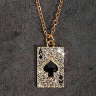 Personalized Ace Of Spades Playing Card Necklace, Unisex Collarbone Chain