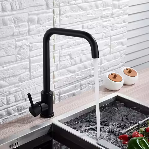 304# Matte Black/Brushed Nickel Kitchen Faucet Hot and Cold Mixing Faucet Kitchen Faucet Kitchen Fau