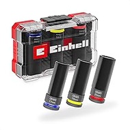 Original Einhell Impact Socket Set 3-Piece (CrMo Steel, ½ Inch Square Drive, 80 mm Length, 17/19/21 
