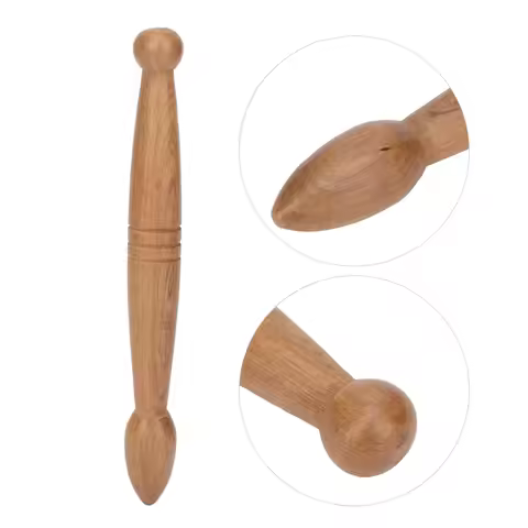 Foot Hand Massage Wooden Stick Ergonomic Portable 2 End Massage Foot Stick Tool for Home Travel Foot