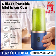 【SG READY STOCK】 Mini Juicer Cup Extractor Smoothie USB Charging Fruit Squeezer Blender Food Mixer Ice Crusher