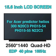 15.6 '' Laptop LCD screen 165HZ QHD 2560 * 1440 for Acer predictor helios 300 N20C3 PH315-54 PH315-5