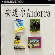 【Shipment within 24 hours‌】3D Resin Refrigerator Magnet Andorra Europe Landmark Souvenir Handmade Cr