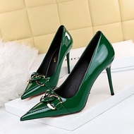 JI9 9.5cm fashion high heels women's shoes stiletto belt buckle shoes