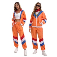 Women's 80s 90s Suit Party Accessories Disco Jacket Trousers Outfit  for Carnival