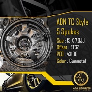 ADN TC Style 5 Spokes 15 X 7.0JJ 4X100 Gunmetal ADN TC Style 5 Spokes 15 X 7.0JJ 4X100 Warna Gunmeta